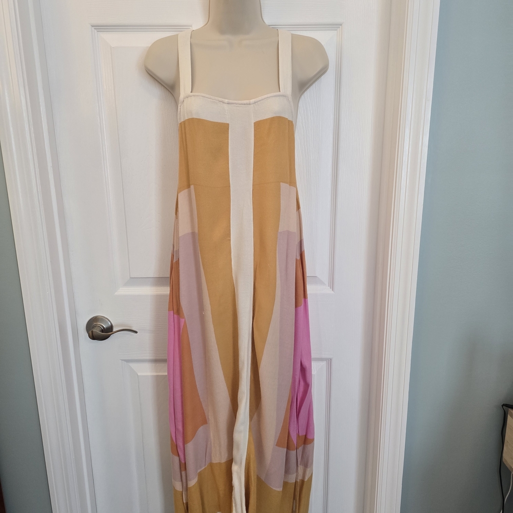 O'Neill Cream and Pink Midi Dress